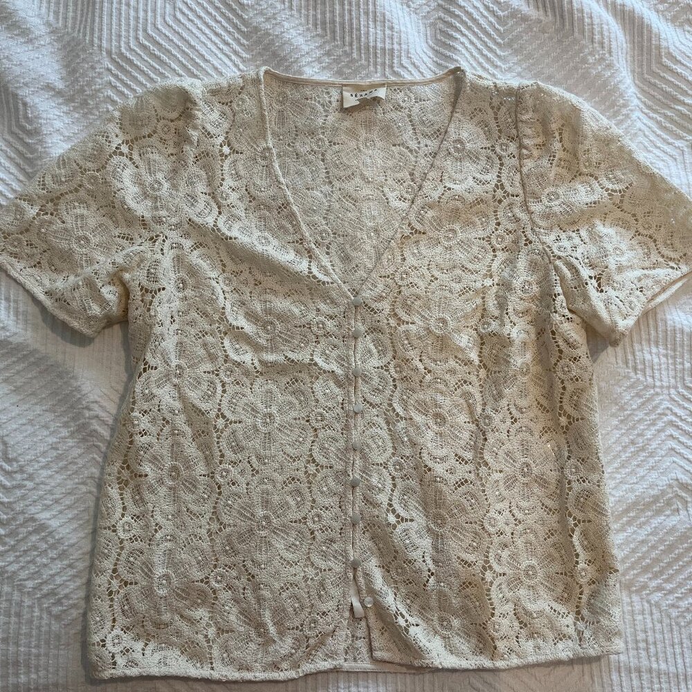 Sezane Emma Blouse in Ecru (White) Size 40 (L)